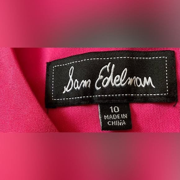 Sam Edelman One Shoulder Front Slit Midi Cocktail Dress in Pretty Pink - Picture 9 of 9